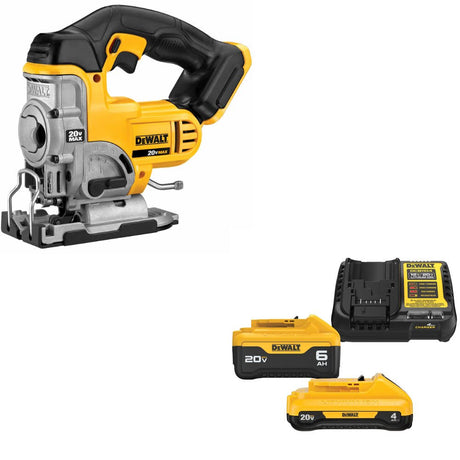 DeWalt DCS331B 20V MAX Jig Saw, Bare W/ DCB2460C 20V MAX 4Ah/6Ah Starter Kit