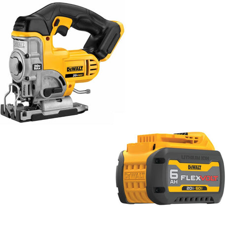 DeWalt DCS331B 20V MAX Jig Saw, Bare W/ DCB606 20/60V MAX FlexVolt 6.0Ah Battery