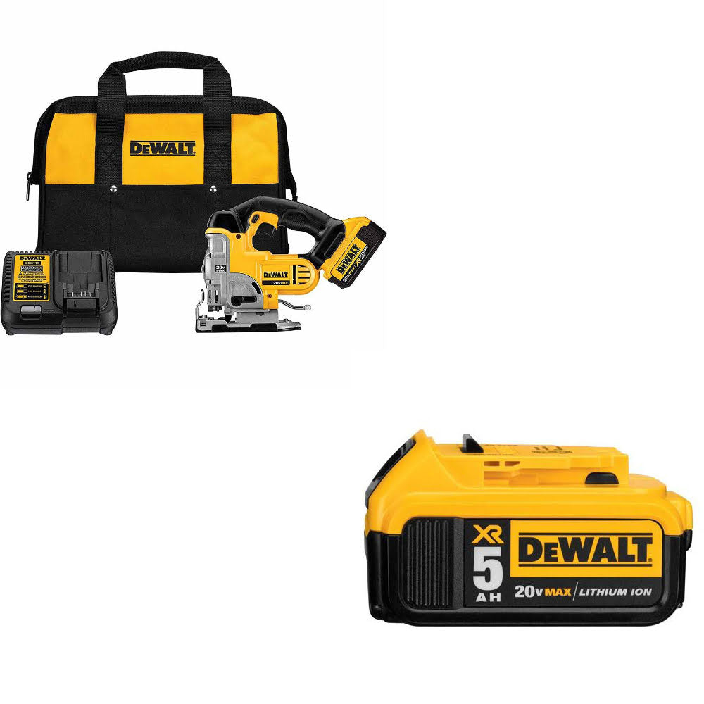 Dewalt DCS331M1 20V MAX Li-Ion Jig Saw Kit W/ FREE DCB205 20V MAX Battery Pack