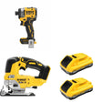 DeWalt DCB2104-2 POWERPACK 4Ah 2-Pack W/ DCF860B Impact Driver and DCS334B Jig Saw