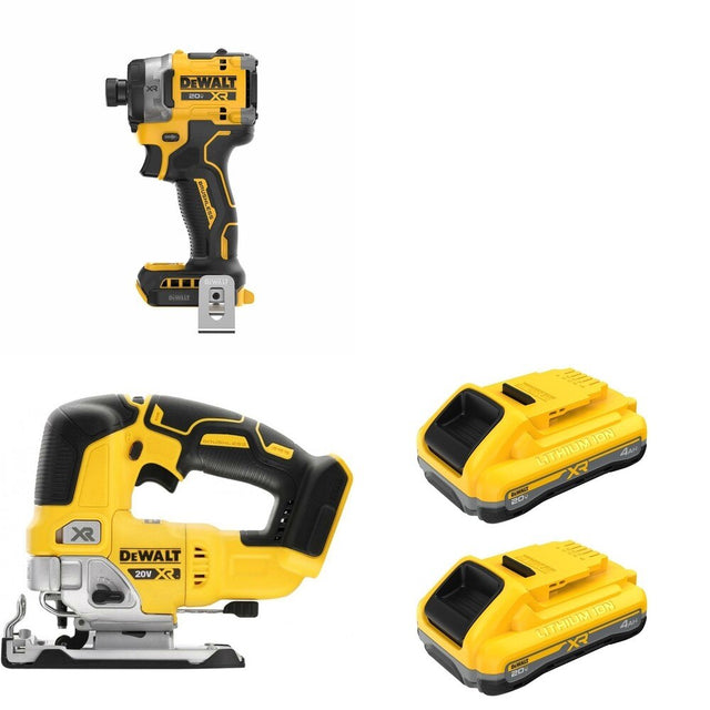 DeWalt DCB2104-2 POWERPACK 4Ah 2-Pack W/ DCF860B Impact Driver and DCS334B Jig Saw