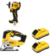 DeWalt DCB2104-2 POWERPACK 4Ah 2-Pack W/ DCS334B Jig Saw and DCF911B Impact Wrench