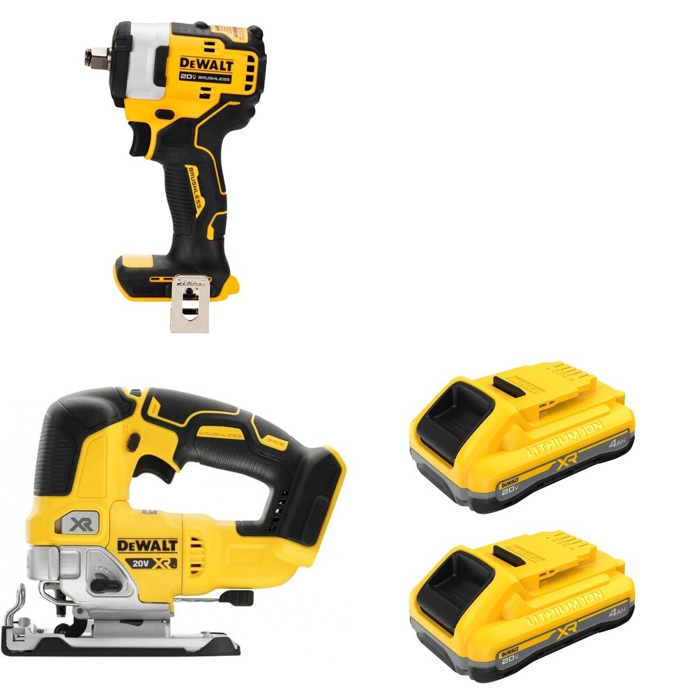 DeWalt DCB2104-2 POWERPACK 4Ah 2-Pack W/ DCS334B Jig Saw and DCF911B Impact Wrench
