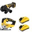DeWalt DCB2104-2 POWERPACK 4Ah 2-Pack W/ DCG402B ATOMIC Angle Grinder and DCS334B Jig Saw