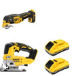 DeWalt DCB2104-2 POWERPACK 4Ah 2-Pack W/ DCS334B Jig Saw and DCS356B Oscillating Multi-Tool