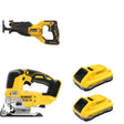 DeWalt DCB2104-2 POWERPACK 4Ah 2-Pack W/ DCS334B Jig Saw and DCS382B Reciprocating Saw
