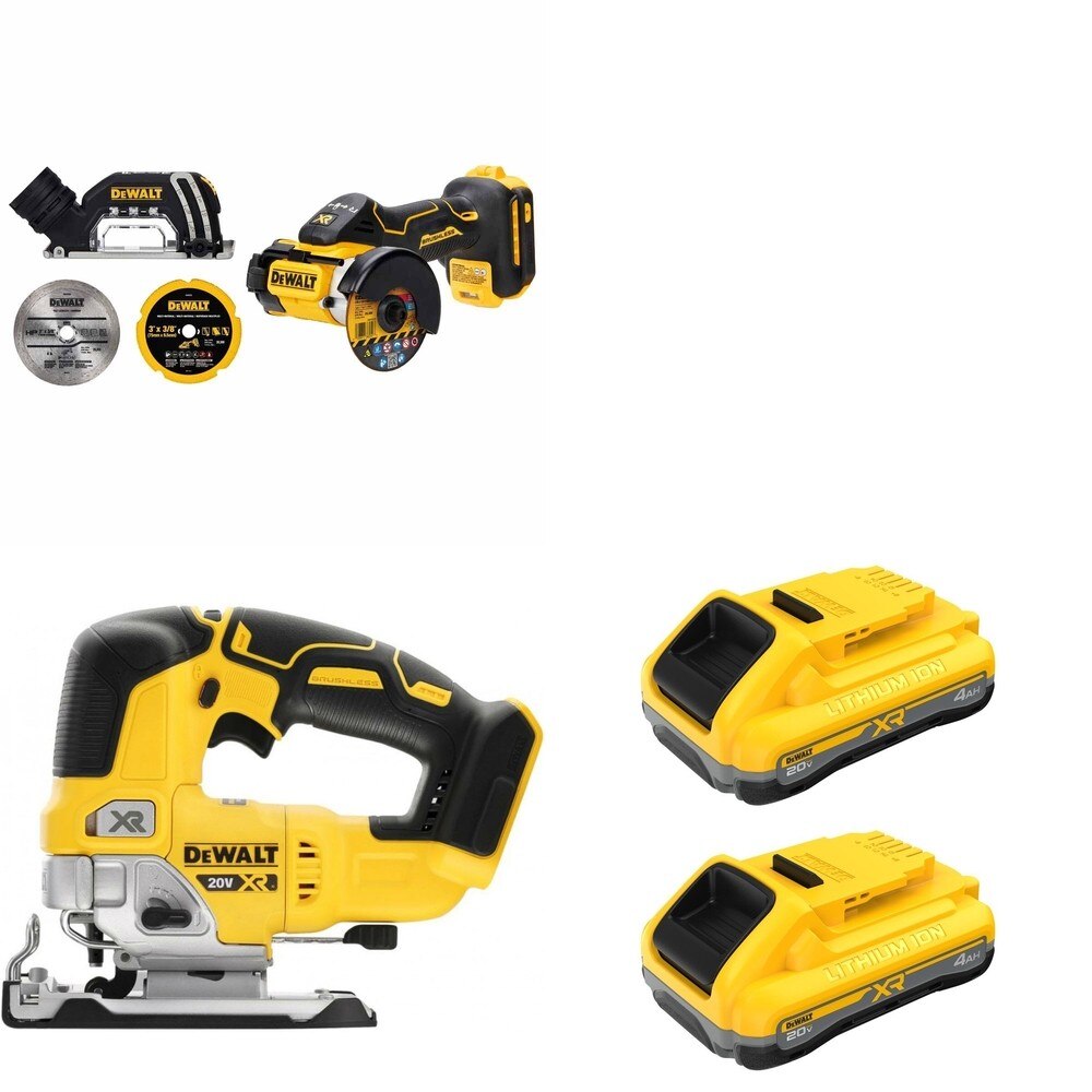 DeWalt DCB2104-2 POWERPACK 4Ah 2-Pack W/ DCS334B Jig Saw and DCS438B 3 in. Cut-Off Tool