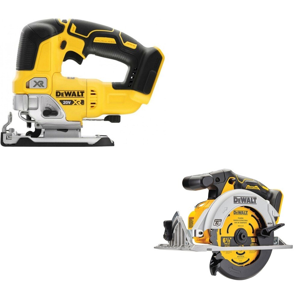 DeWalt DCS334B 20V MAX XR Jig Saw W/ DCS565B 6-1/2 in. Circular Saw