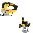 DeWalt DCW620B 20V MAX XR 2-1/4 HP Plunge Router W/ DCS334B Jig Saw