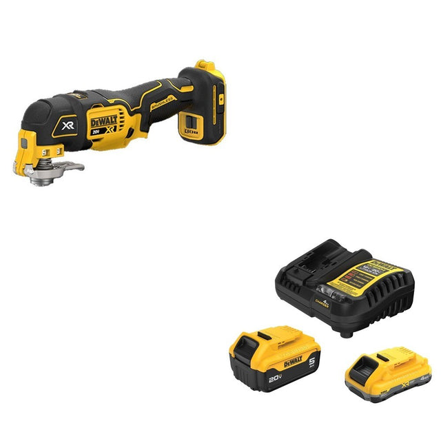 DeWalt DCB245-2C 20V MAX 4.0Ah and 5.0Ah Battery Starter Kit W/ DCS356B Oscillating Multi-Tool
