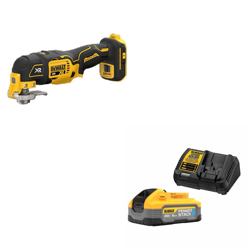 DeWalt DCS356B 20V MAX XR Multi-Tool W/ DCBP520C 20V Max PowerStack Starter Kit