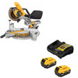 DeWalt DCS361B 20V MAX 7-1/4" Miter Saw W/ DCB205-2C 20V MAX 5Ah Battery Kit