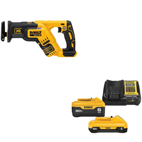 DeWalt DCS367B 20V MAX XR Recip Saw, Bare Tool W/ DCB2460C 20V MAX Starter Kit