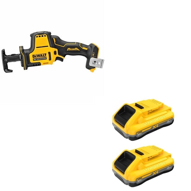 DeWalt DCB2104-2 20V MAX XR POWERPACK 4Ah Battery 2-Pack W/ DCS369B One-Handed Recip Saw