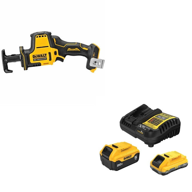 DeWalt DCB245-2C 20V MAX 4.0Ah and 5.0Ah Battery Starter Kit W/ DCS369B One-Handed Recip Saw