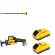 DeWalt DCE531B 20V MAX Concrete Pencil Vibrator W/ DCB2104-2 POWERPACK 4Ah 2-Pack and DCS369B