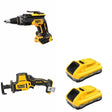 DeWalt DCB2104-2 POWERPACK 4Ah 2-Pack W/ DCF630B and DCS369B One-Handed Recip Saw