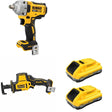 DeWalt DCF891B Mid-Range Impact Wrench W/ DCB2104-2 POWERPACK 4Ah 2-Pack and DCS369B
