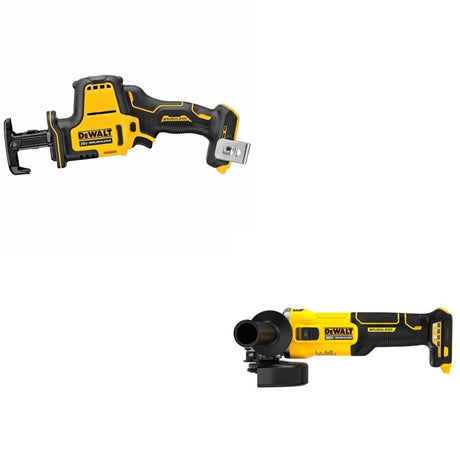 DeWalt DCG407B 20V MAX 4-1/2 in. Slide-Switch Grinder W/ DCS369B One-Handed Recip Saw