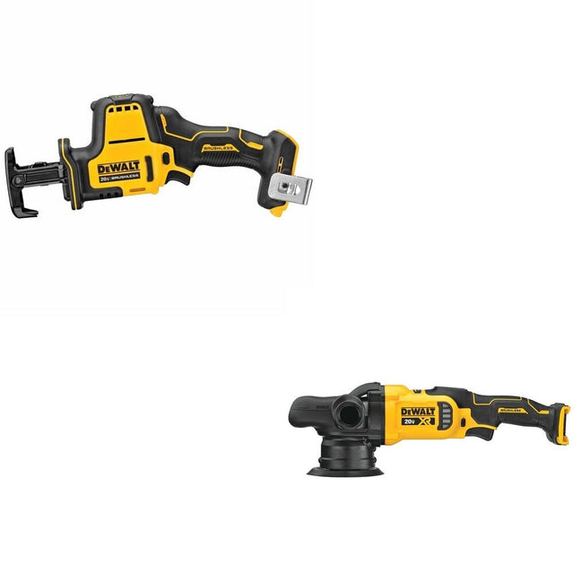 DeWalt DCM848B 20V MAX XR 5 in. Random Orbit Polisher W/ DCS369B One-Handed Recip Saw