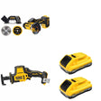 DeWalt DCB2104-2 POWERPACK 4Ah 2-Pack W/ DCS369B One-Handed Recip Saw and DCS438B
