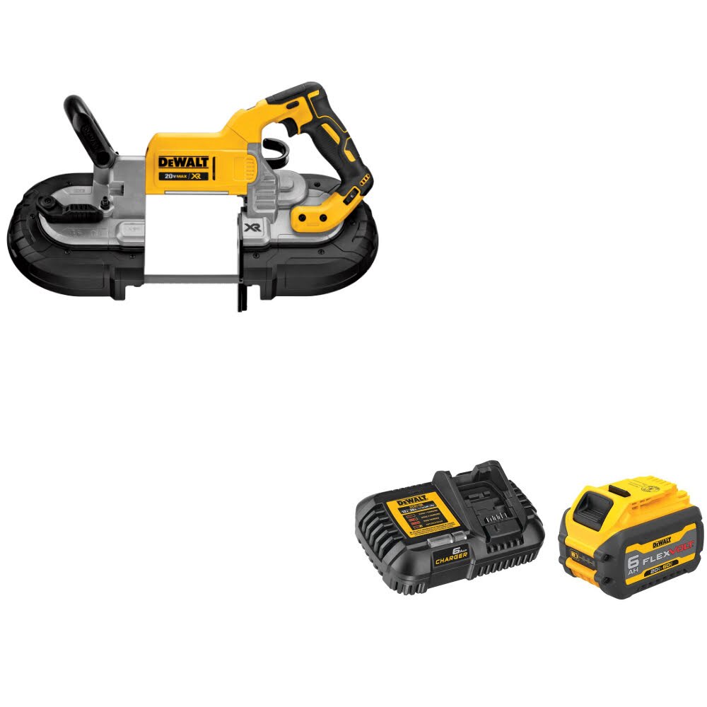 DeWalt DCS374B 20V MAX Band Saw W/ DCB606C FLEXVOLT 20V/60V MAX Starter Kit