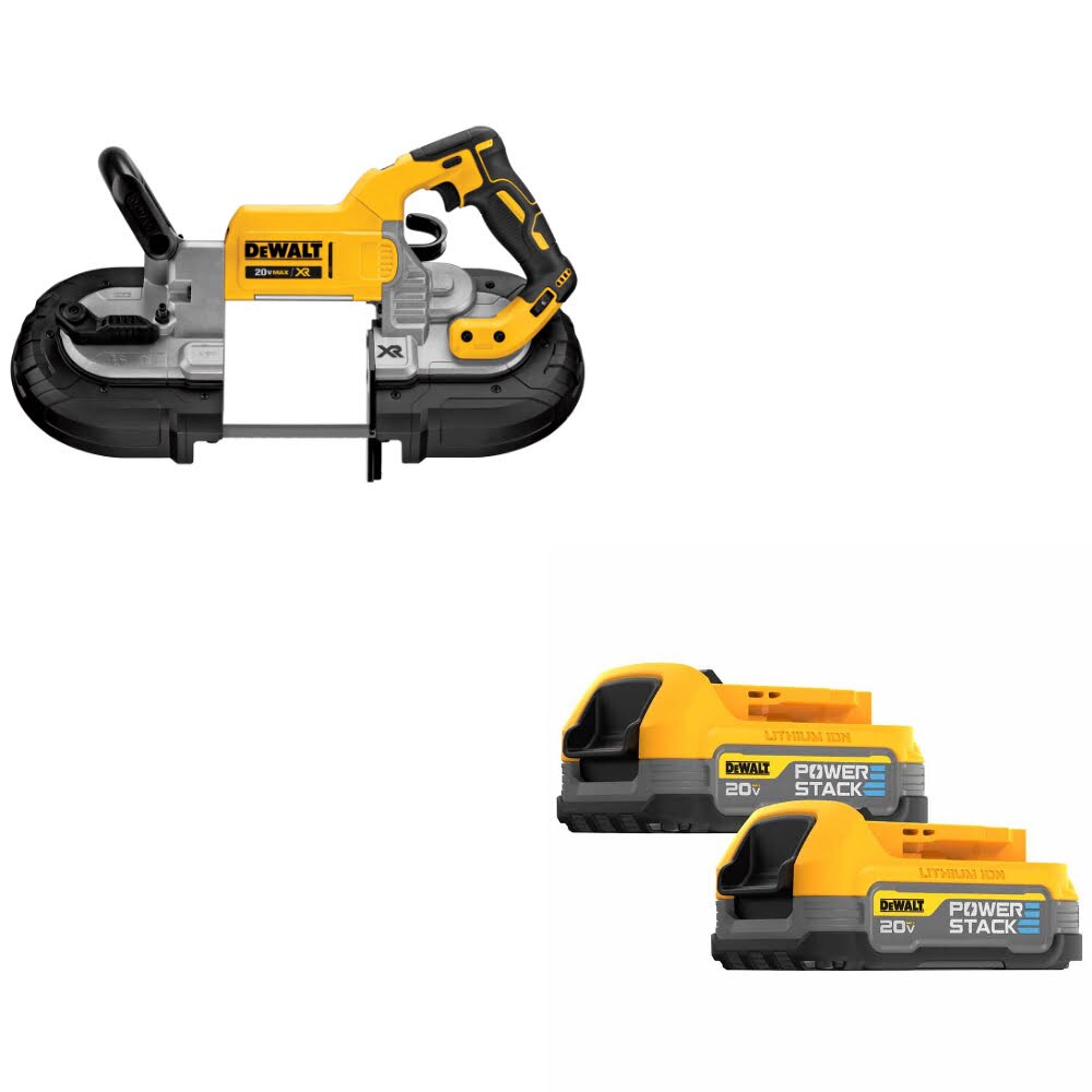 DeWalt DCS374B 20V MAX Band Saw W/ DCBP034-2 20V MAX Powerstack Battery, 2 Pack