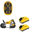 DeWalt DCS374B Deep Cut Band Saw W/ DCB2104-2 POWERPACK 4Ah 2-Pack and DCE592B Vacuum Lifter