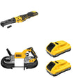 DeWalt DCS374B 20V MAX Deep Cut Band Saw W/ DCF510B and DCB2104-2 POWERPACK 4Ah 2-Pack