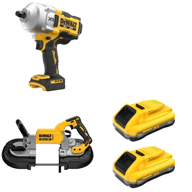 DeWalt DCF961B High Torque Impact Wrench W/ DCS374B and DCB2104-2 POWERPACK 4Ah 2-Pack