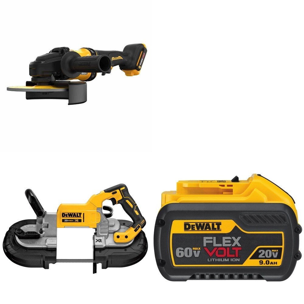 DeWalt DCS374B 20V MAX Deep Cut Band Saw W/ DCG440B 7 in. Grinder and DCB609 9.0Ah Battery