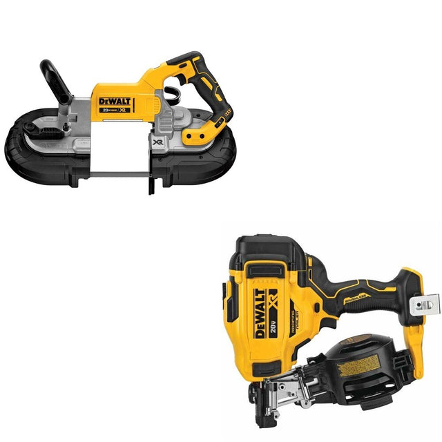 DeWalt DCN45RNB 20V MAX 15-Degree Roofing Nailer W/ DCS374B Deep Cut Band Saw
