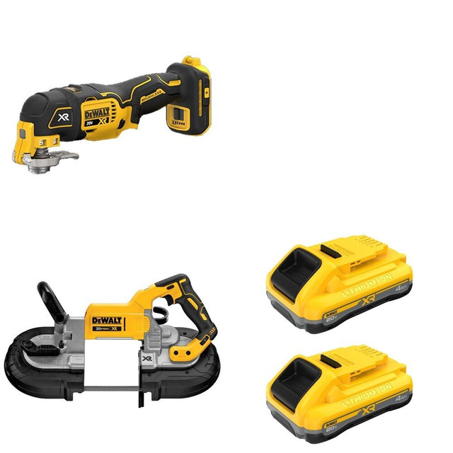 DeWalt DCS374B 20V MAX Deep Cut Band Saw W/ DCB2104-2 and DCS356B Oscillating Multi-Tool