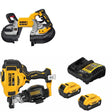 DeWalt DCS376B Bandsaw Kit W/ DCN45RNB Roofing Nailer and FREE DCB205-2C Battery Kit