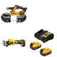 DeWalt DCS378B 20V MAX Bandsaw Kit W/ DCE555B Drywall Tool and FREE DCB205-2C Battery Kit