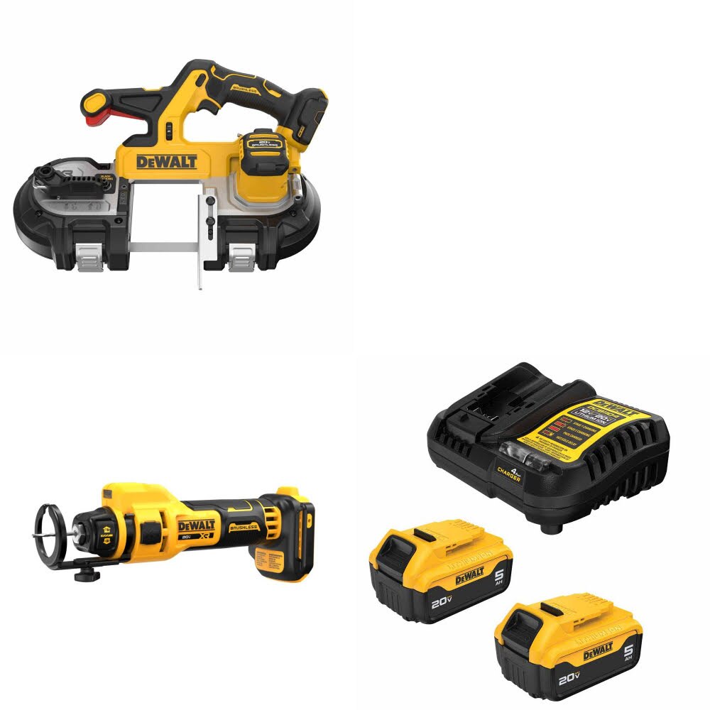 DeWalt DCS379B 20V MAX Bandsaw Kit W/ DCE555B Drywall Tool and FREE DCB205 Battery Kit