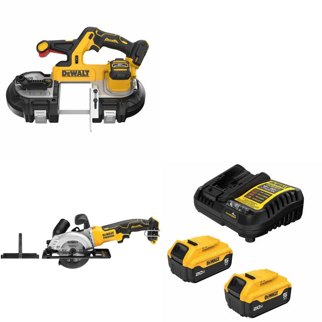 DeWalt DCS379B 20V MAX Bandsaw Kit W/ DCS571B Circular Saw and FREE DCB205-2C Battery Kit