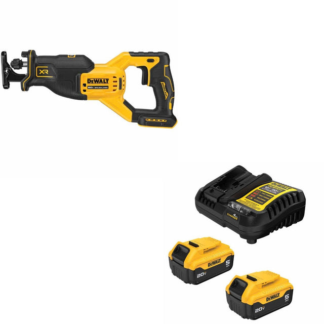DeWalt DCS382B 20V MAX RECIP SAW, Bare W/ DCB205-2C 20V MAX 5Ah Battery Kit