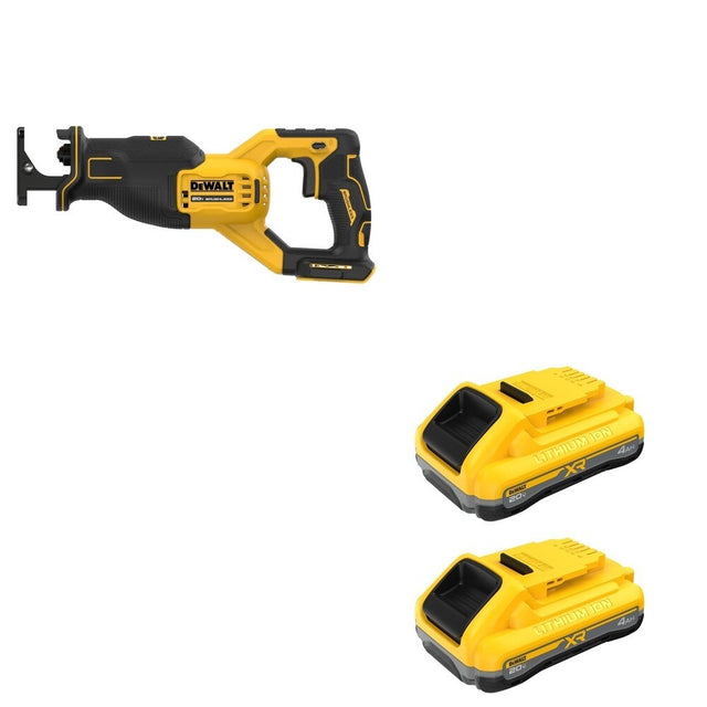 DeWalt DCB2104-2 20V MAX XR POWERPACK 4Ah Battery 2-Pack W/ DCS382B Reciprocating Saw