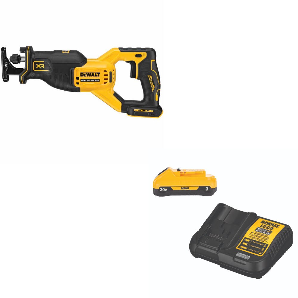 DeWalt DCS382B 20V MAX RECIP SAW, Bare W/ DCB230C 20V MAX Starter Kit