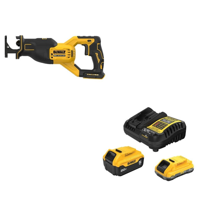 DeWalt DCB245-2C 20V MAX 4.0Ah and 5.0Ah Battery Starter Kit W/ DCS382B Reciprocating Saw