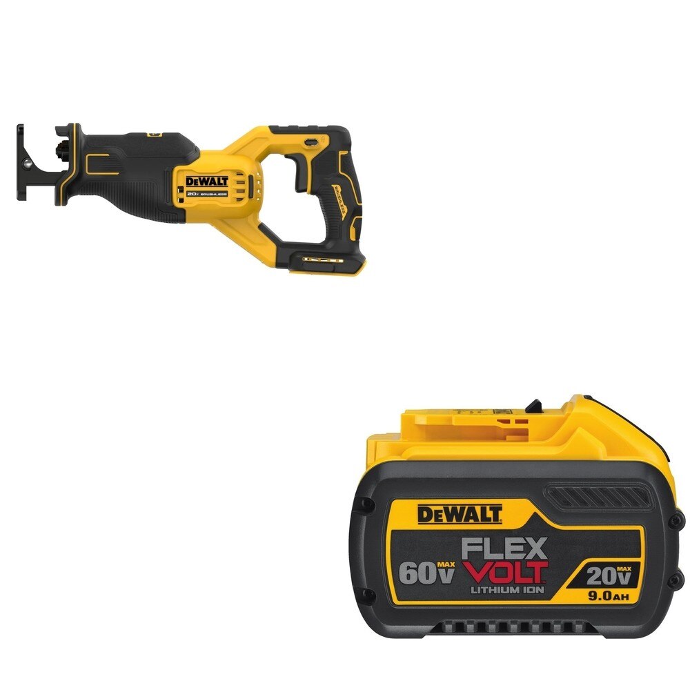 DeWalt DCB609 FLEXVOLT 20V/60V MAX 9.0Ah Battery W/ DCS382B Reciprocating Saw