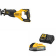 DeWalt DCS382B 20V MAX RECIP SAW W/ DCBP520C 20V Max PowerStack Starter Kit