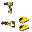 DeWalt DCB2104-2 POWERPACK 4Ah 2-Pack W/ DCD806B Hammer Drill and DCS382B Reciprocating Saw