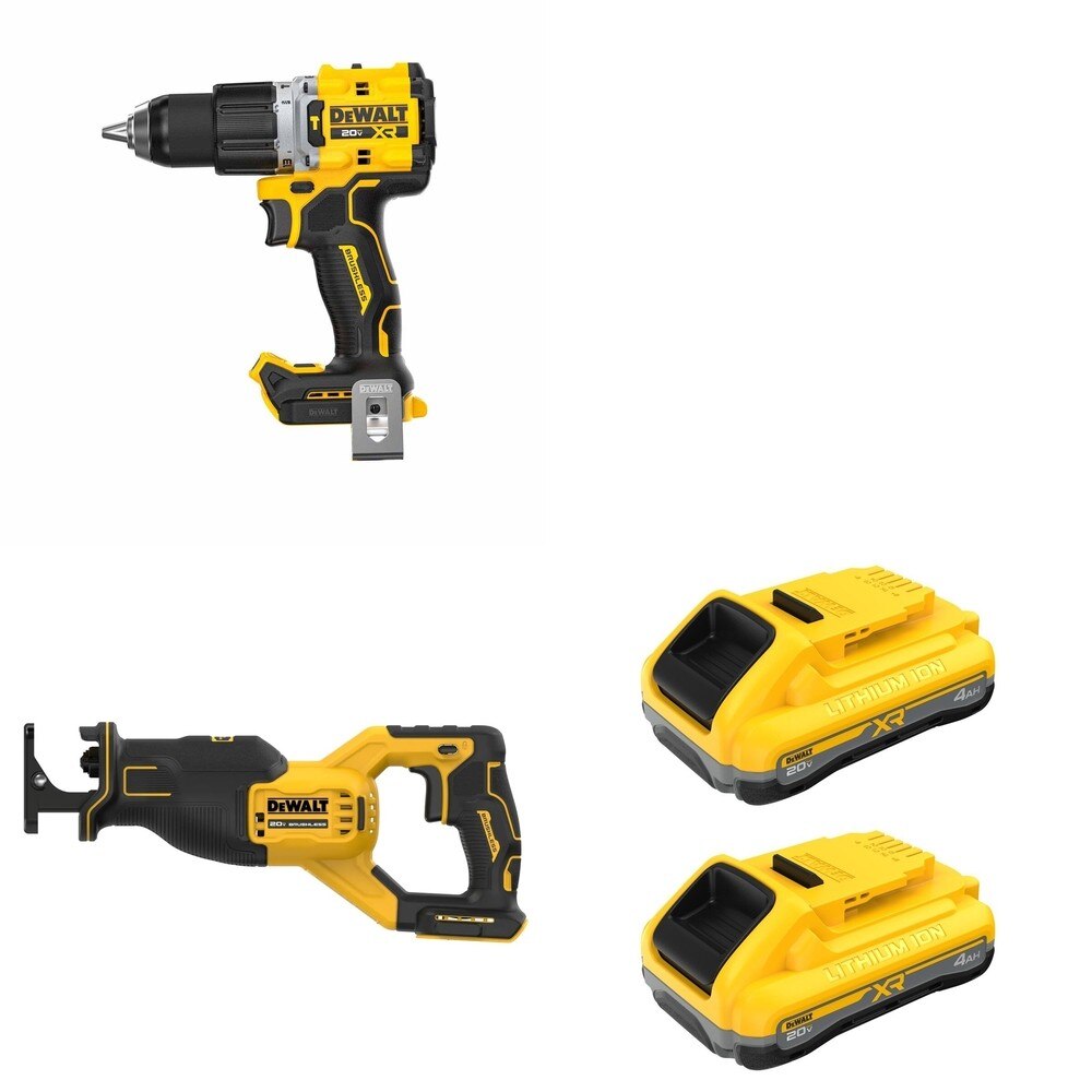 DeWalt DCB2104-2 POWERPACK 4Ah 2-Pack W/ DCD806B Hammer Drill and DCS382B Reciprocating Saw