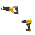 DeWalt DCD806B 20V MAX XR 1/2 in. Hammer Drill W/ DCS382B Reciprocating Saw