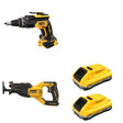 DeWalt DCB2104-2 POWERPACK 4Ah 2-Pack W/ DCF630B Drywall Screwgun and DCS382B Reciprocating Saw