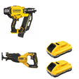 DeWalt DCN920B 20V MAX XR 21-Degree Framing Nailer W/ DCB2104-2 and DCS382B Reciprocating Saw