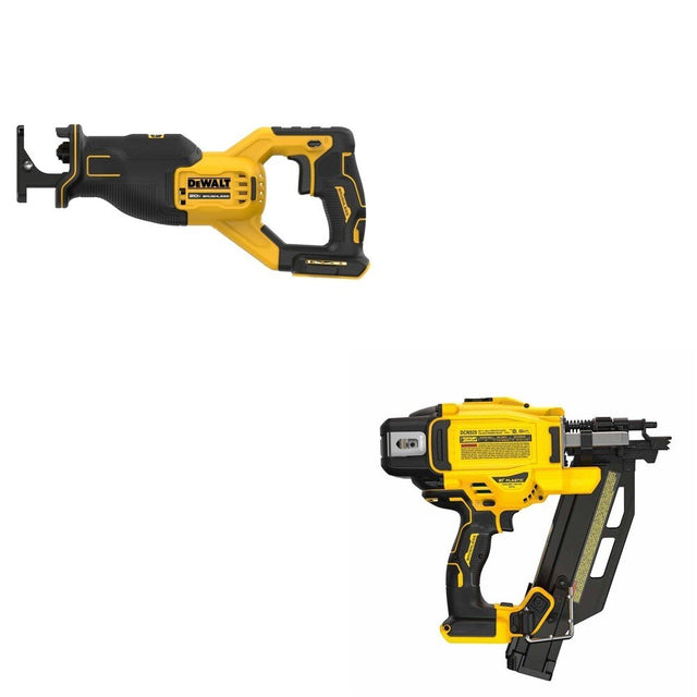 DeWalt DCN920B 20V MAX XR 21-Degree Framing Nailer W/ DCS382B Reciprocating Saw