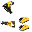 DeWalt DCN930B 20V MAX XR 30-Degree Framing Nailer W/ DCB2104-2 and DCS382B Reciprocating Saw